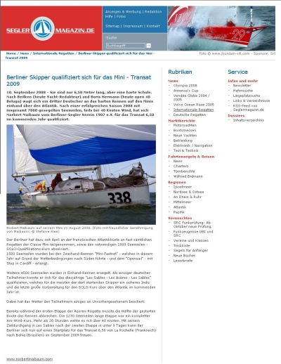 Berliner Skipper Norbert Maibaum qualifiziert sich-MiniTransat-seglermagazin